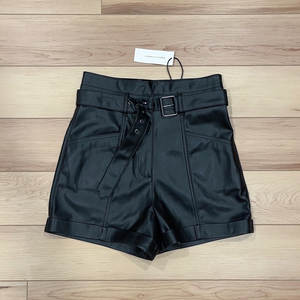rebecca minkoff leather shorts
